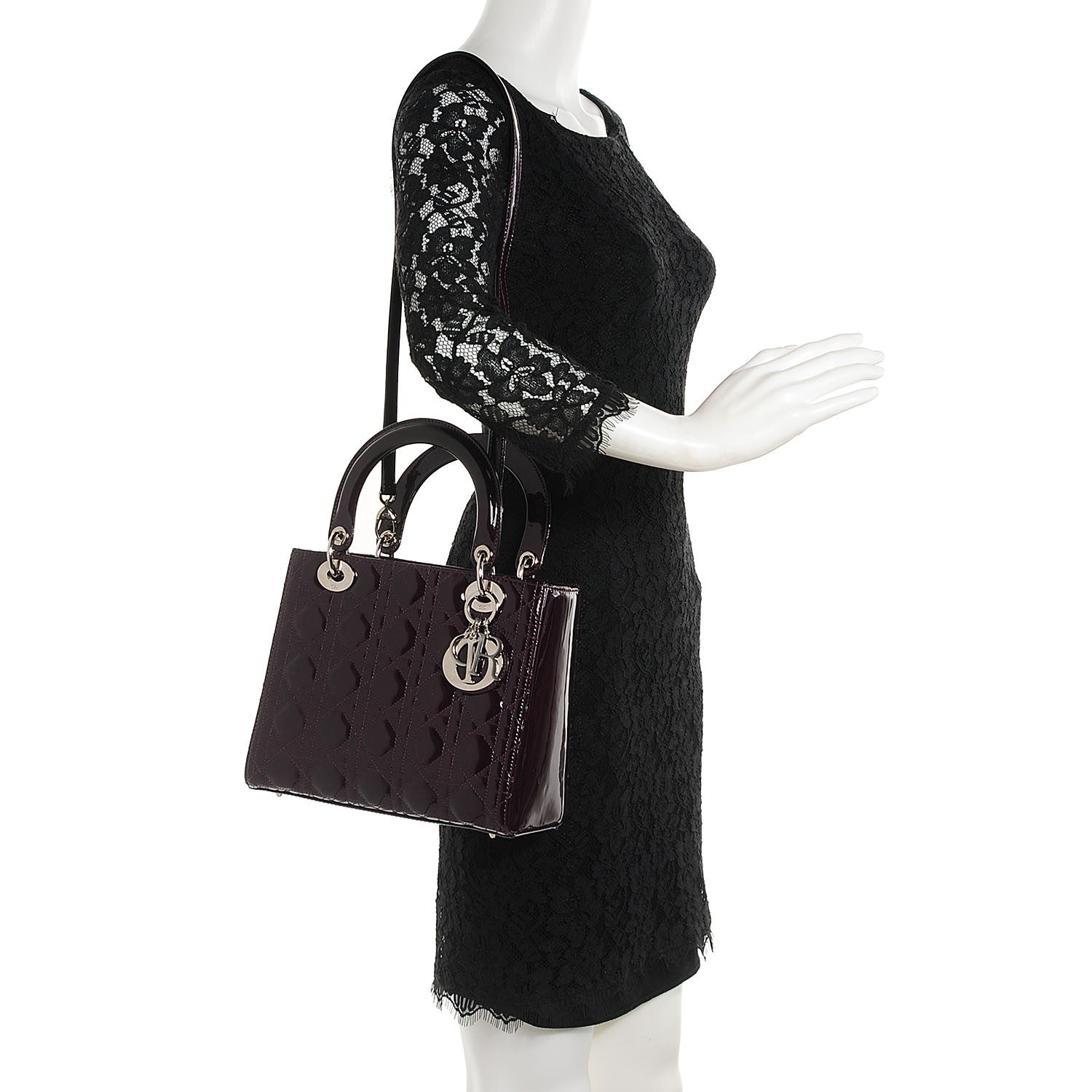Christian Dior Patent Cannage Medium Lady Dior Purple 2 of 8