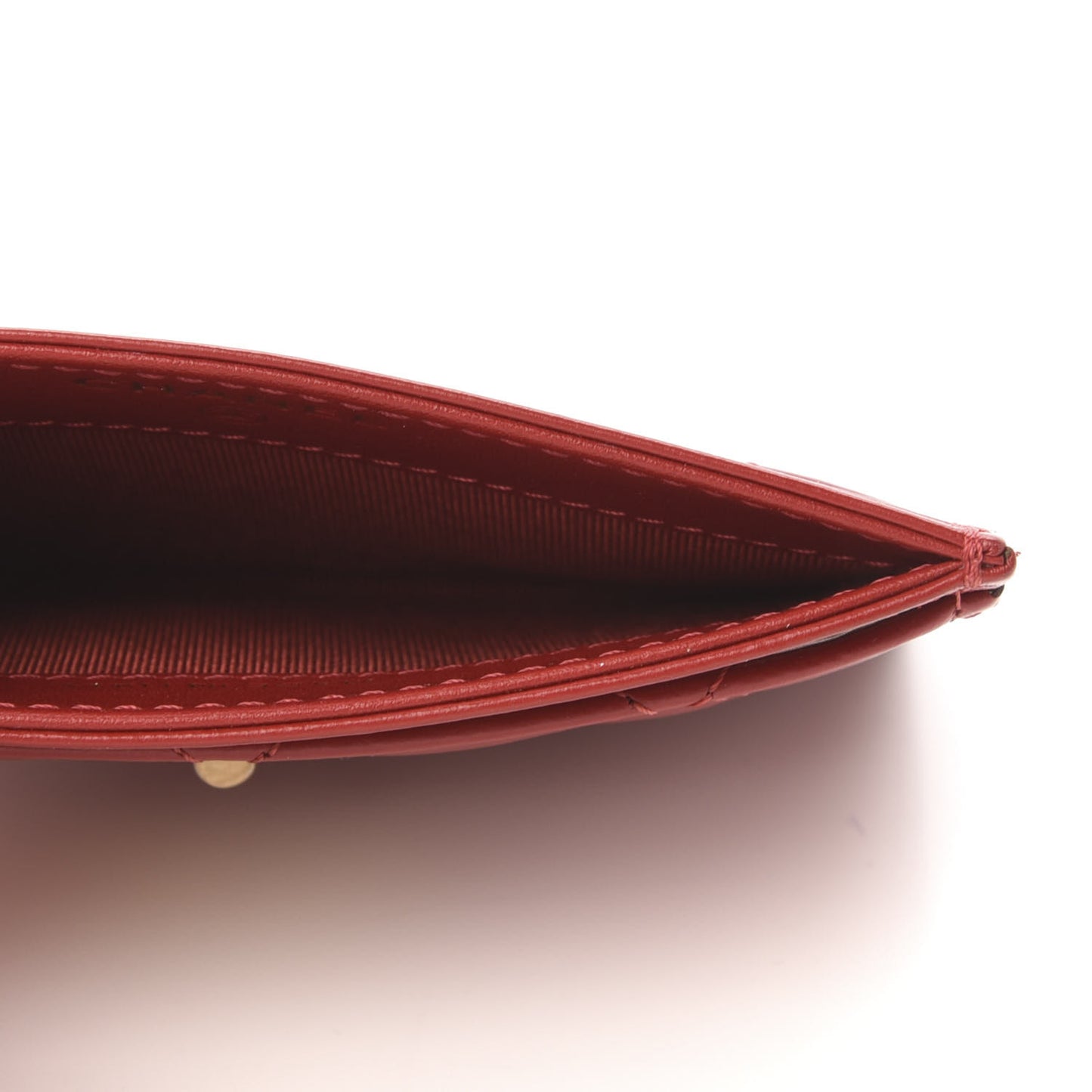 Aged Calfskin Quilted Reissue Card Holder Red