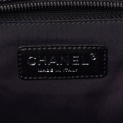 Chanel Coated Canvas Quilted Large Paris Biarritz Tote Black 9 of 14