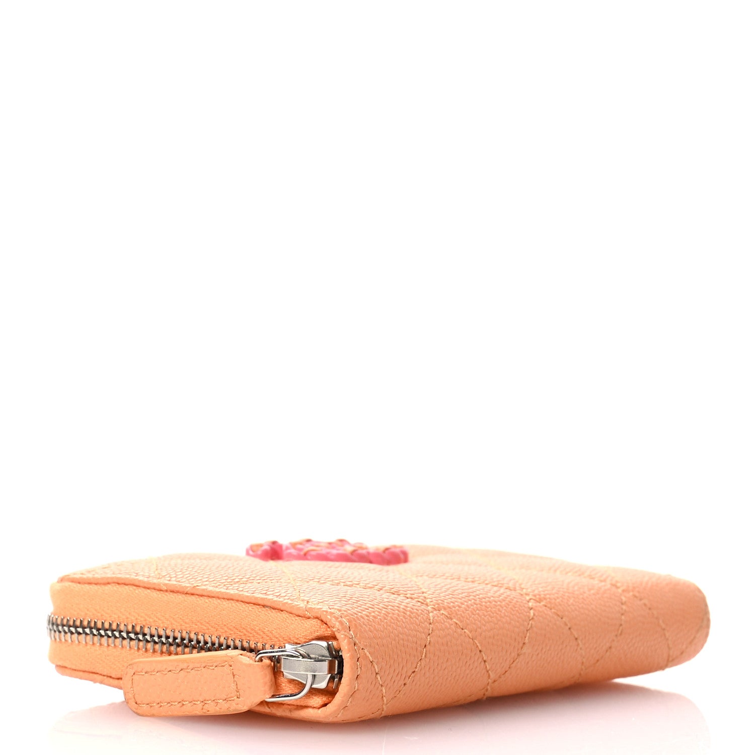 Chanel Caviar Flashy CC Zip Card Holder Wallet Orange 4 of 8