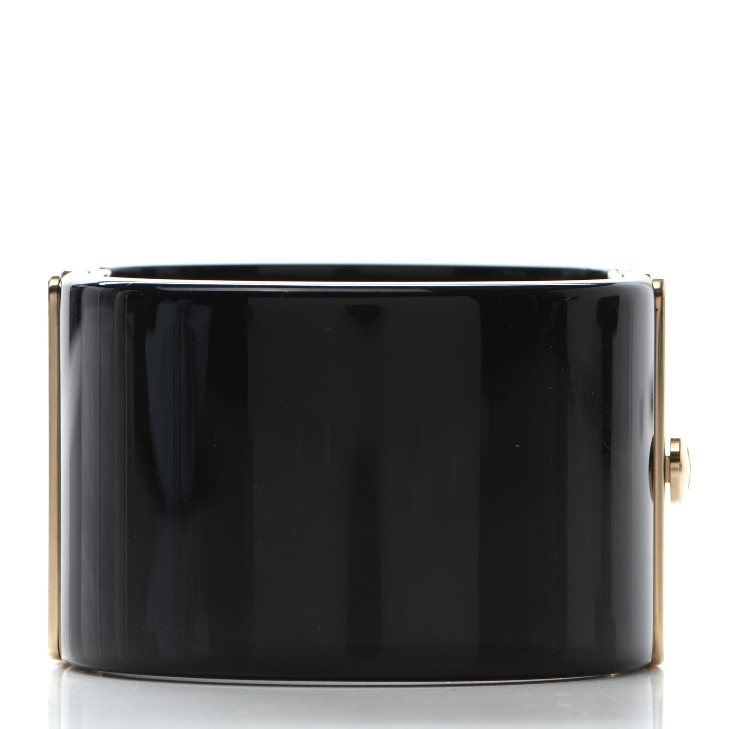 Chanel Resin Pearl CC Cuff Black 3 of 5
