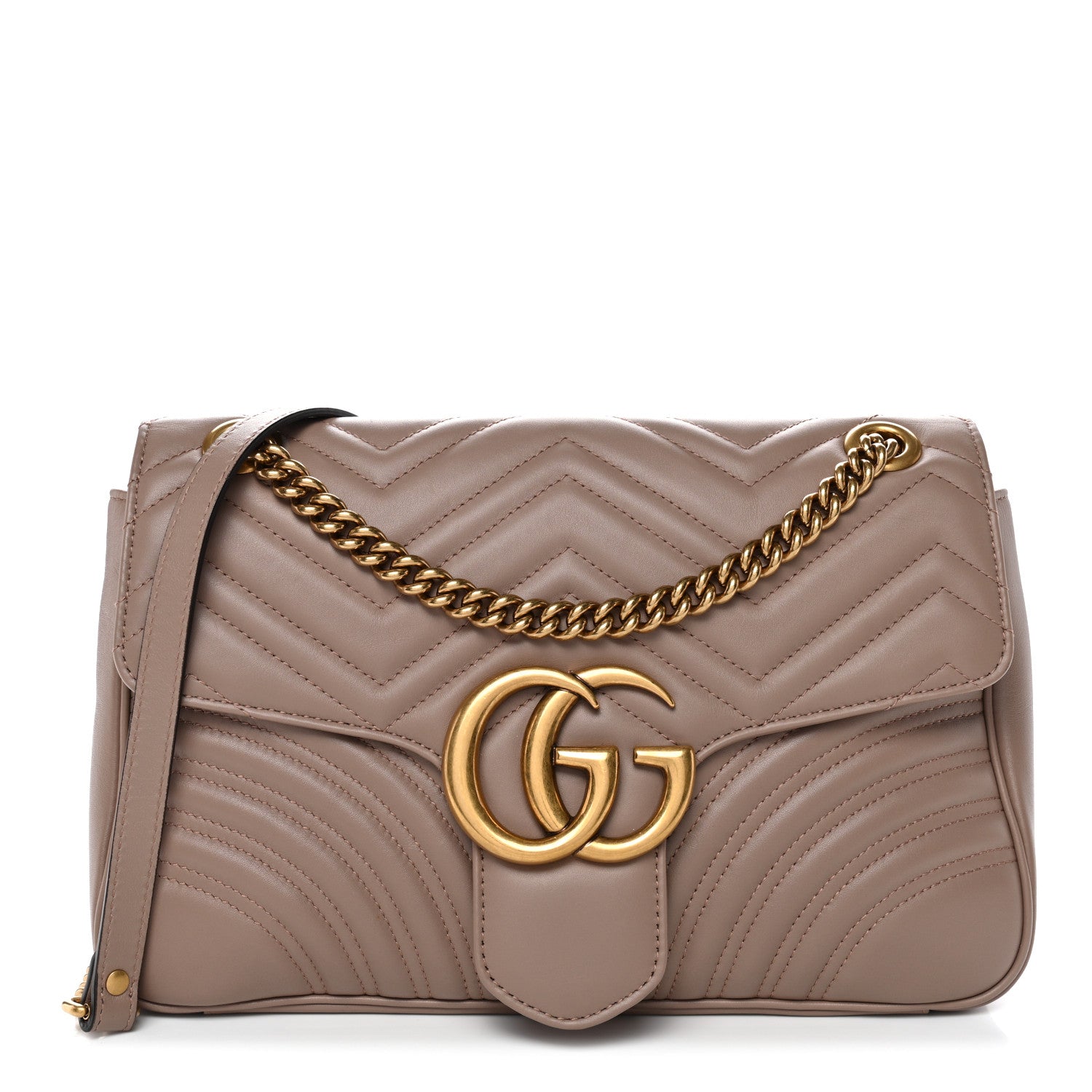 Gucci Calfskin Matelasse Medium GG Marmont Shoulder Bag Porcelain Rose 1 of 11