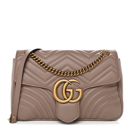 Gucci Calfskin Matelasse Medium GG Marmont Shoulder Bag Porcelain Rose 1 of 11