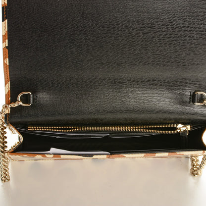 Gucci Patent Leopard Print Betty Chain Wallet Tobacco Black 5 of 6