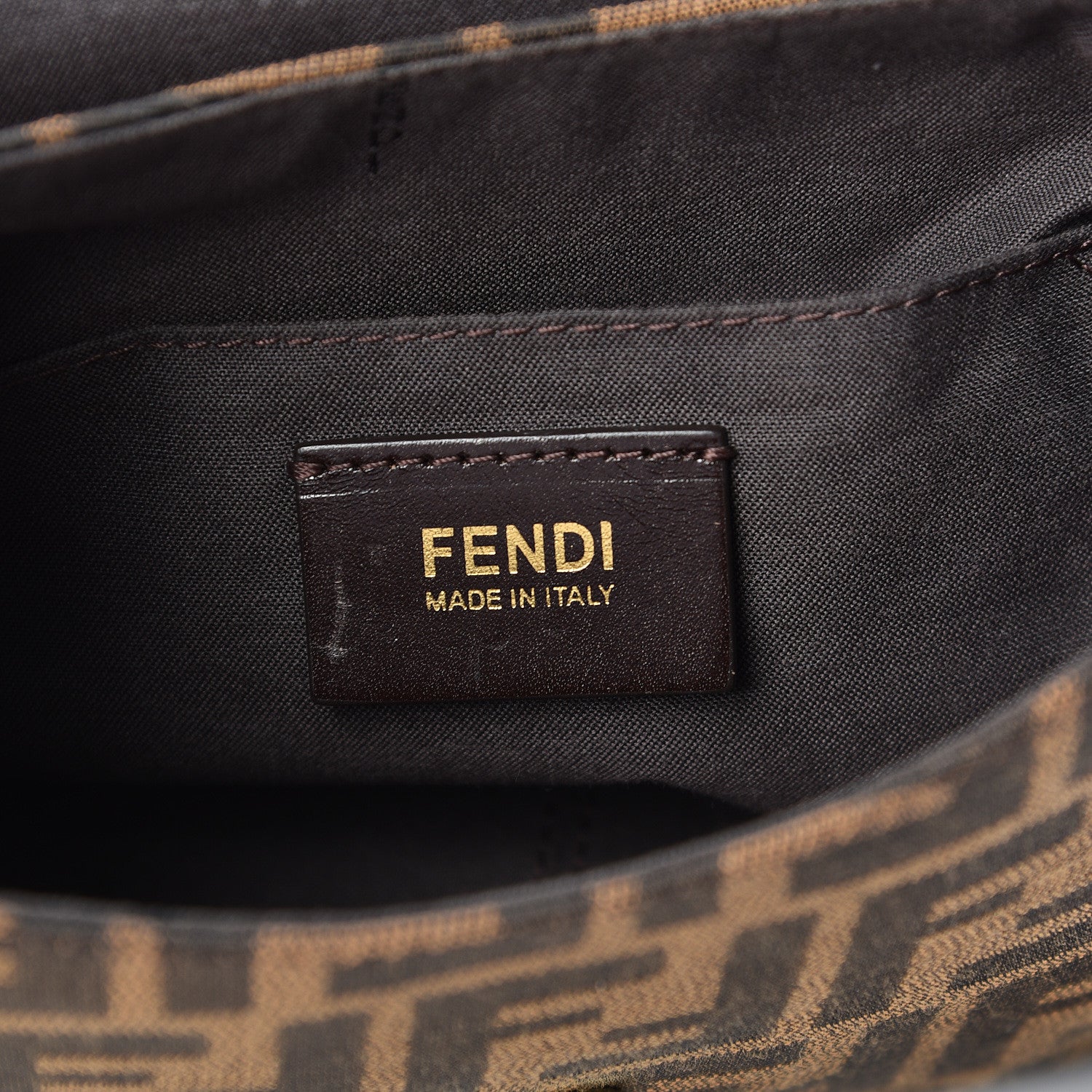 Fendi Zucca Vitello Artic Mini Messenger Bag Tobacco Castagna 6 of 10