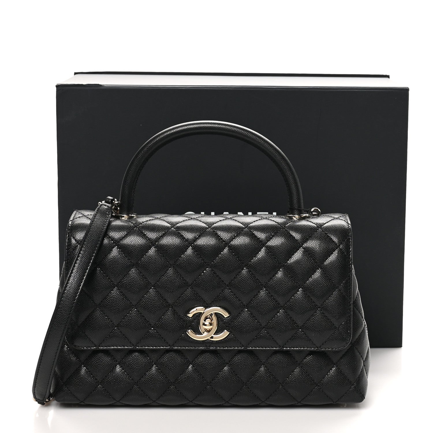 Chanel Caviar Quilted Small Coco Handle Flap Black 11 of 11