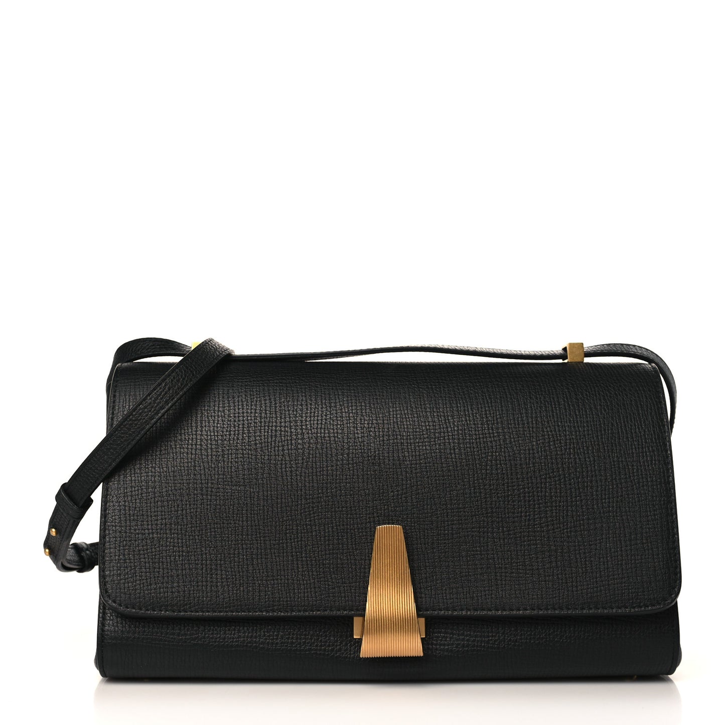 Textured Calfskin Small BV Angle Shoulder Bag Black