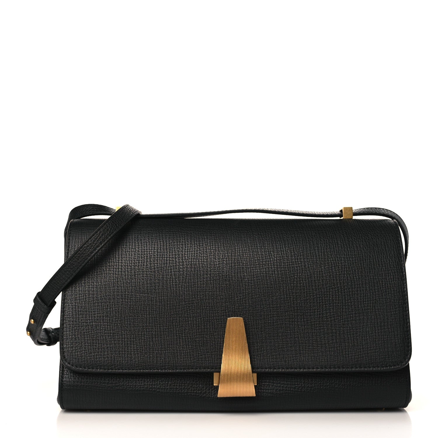 Bottega Veneta Textured Calfskin Small BV Angle Shoulder Bag Black 1 of 10