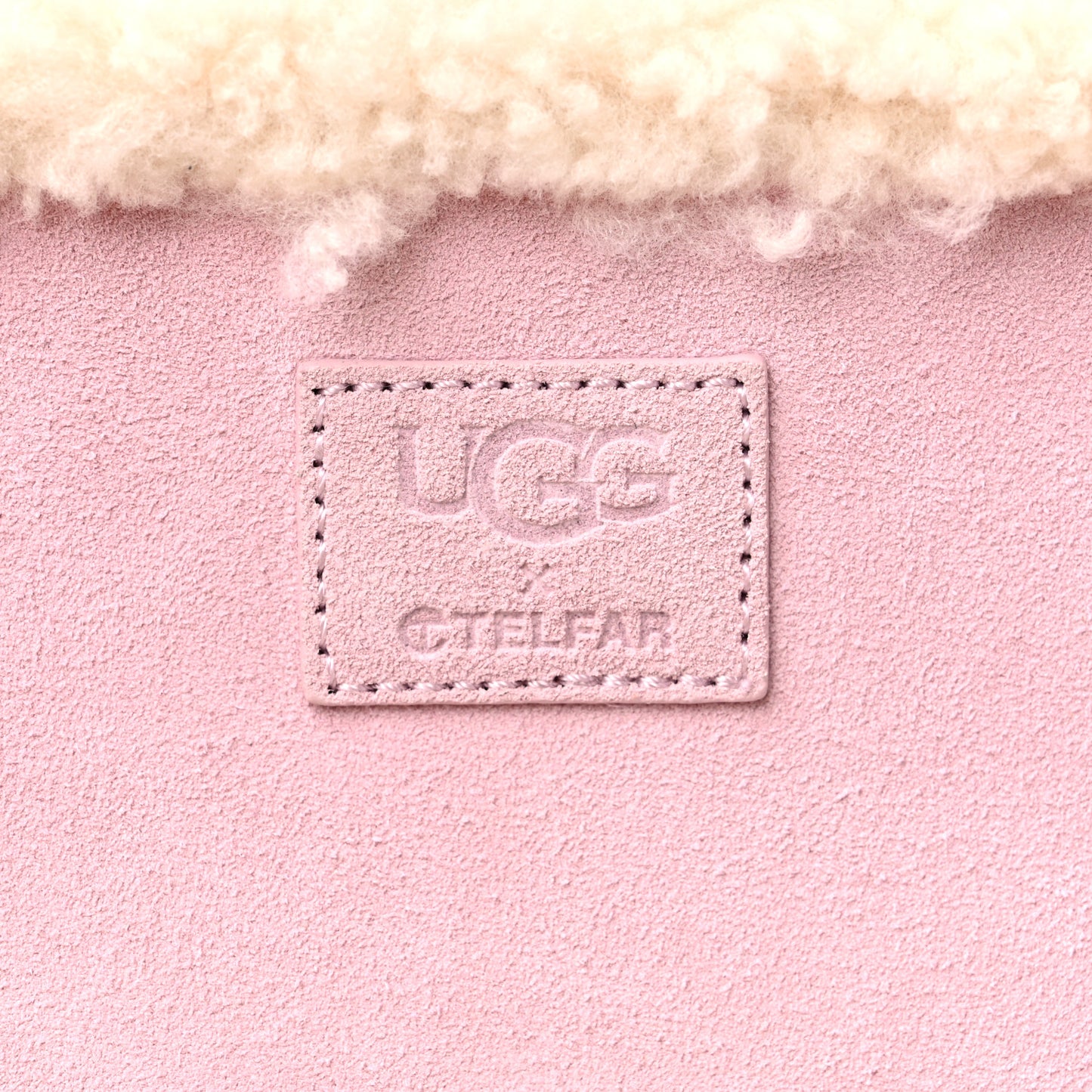 X UGG Suede Shearling Medium Shopping Bag Pink