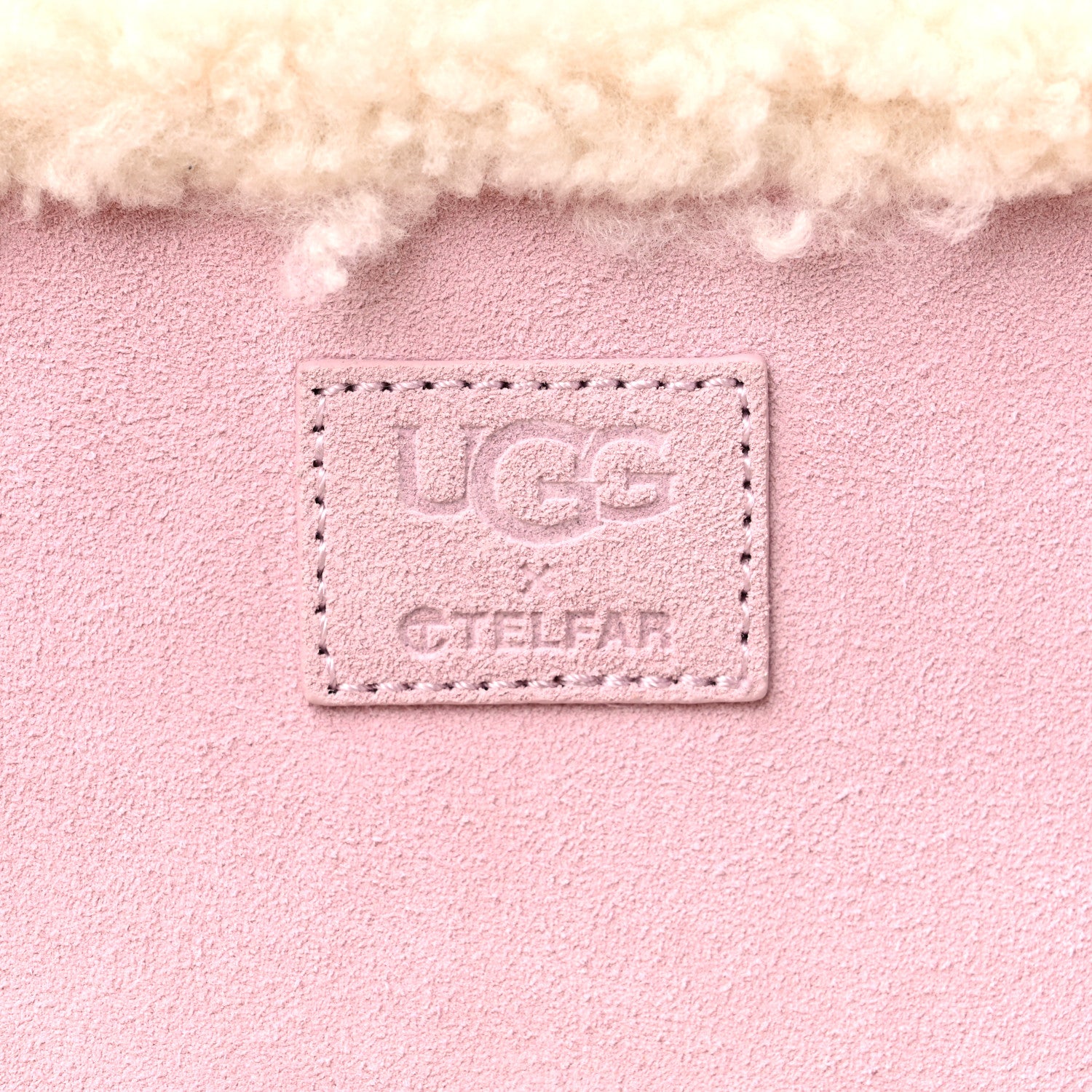 Telfar X UGG Suede Shearling Medium Shopping Bag Pink 5 of 9