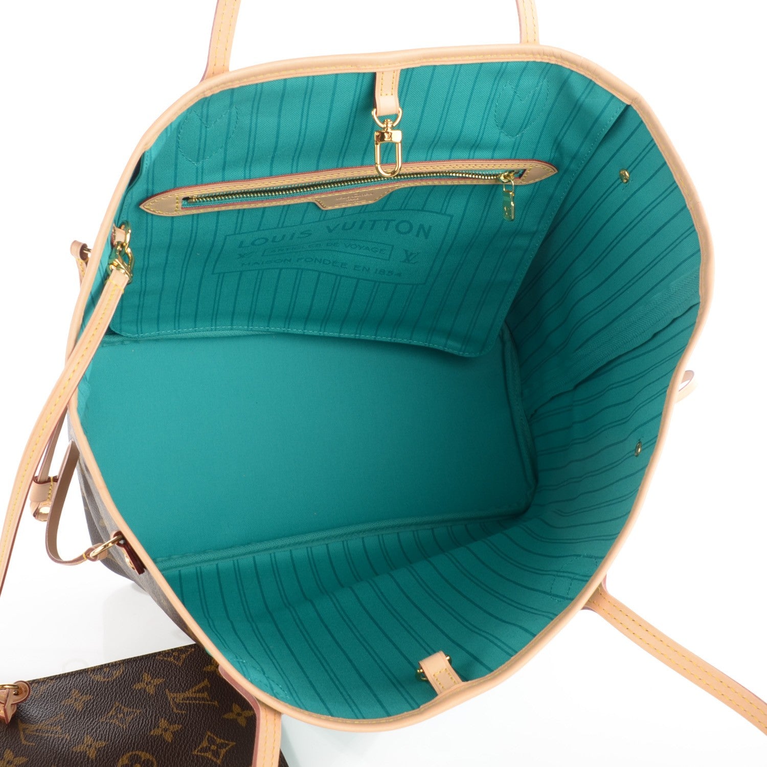 Louis Vuitton Monogram V Neverfull MM Turquoise 7 of 10
