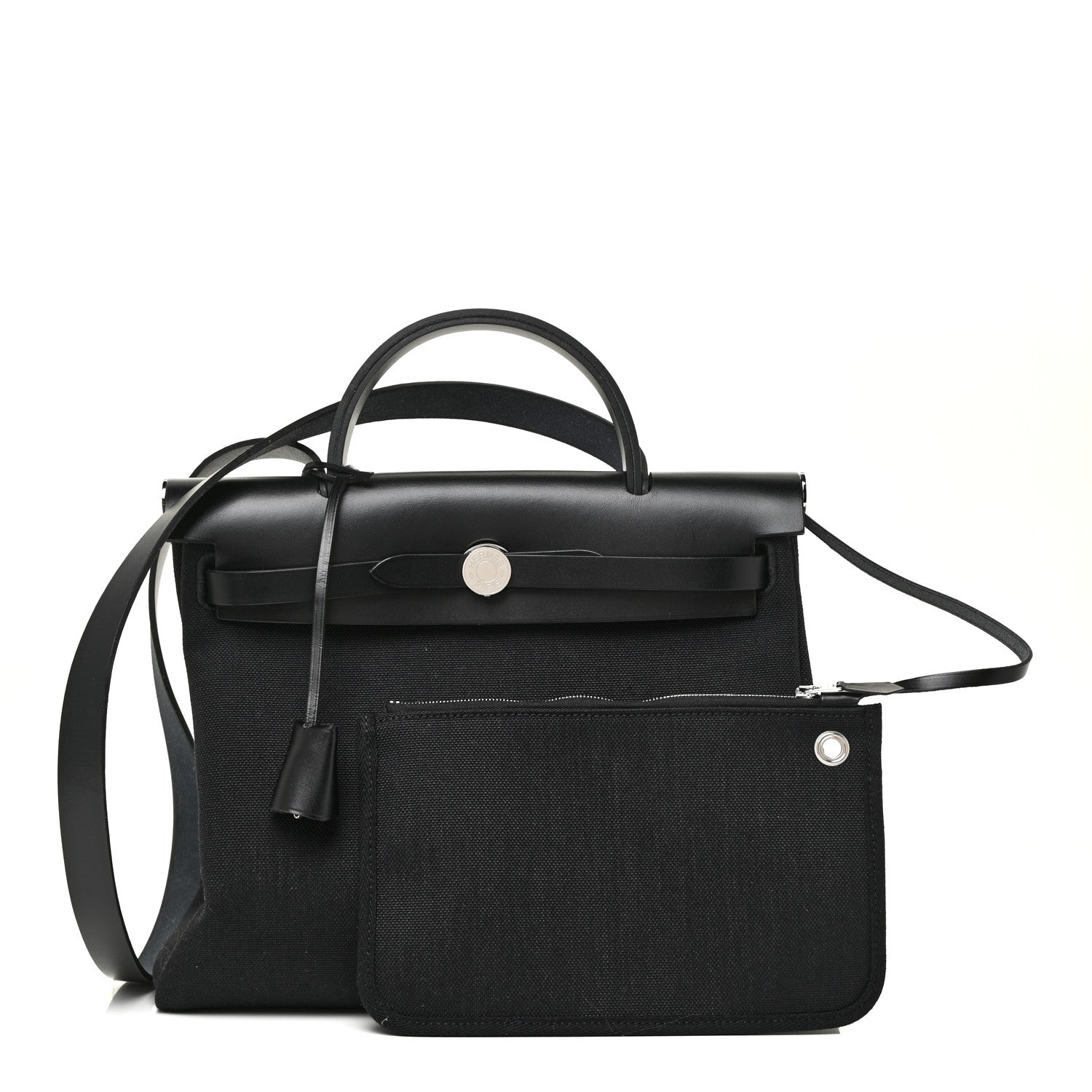 Hermes Military Toile Vache Hunter Herbag Zip PM 31 Black 1 of 11
