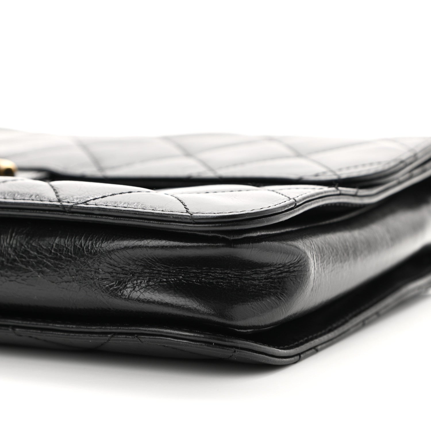 Chanel Glazed Calfskin Quilted Large Perfect Edge Flap Black 10 of 11