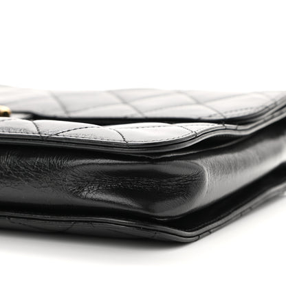 Chanel Glazed Calfskin Quilted Large Perfect Edge Flap Black 10 of 11