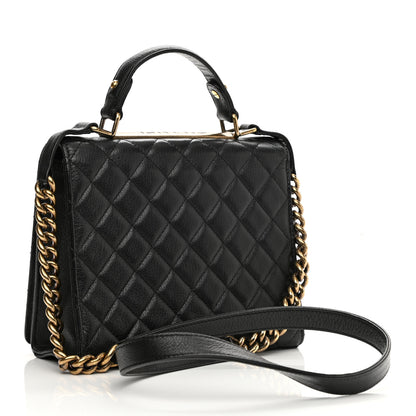 Chanel Goatskin Quilted Large Rita Top Handle Flap Black 2 of 15