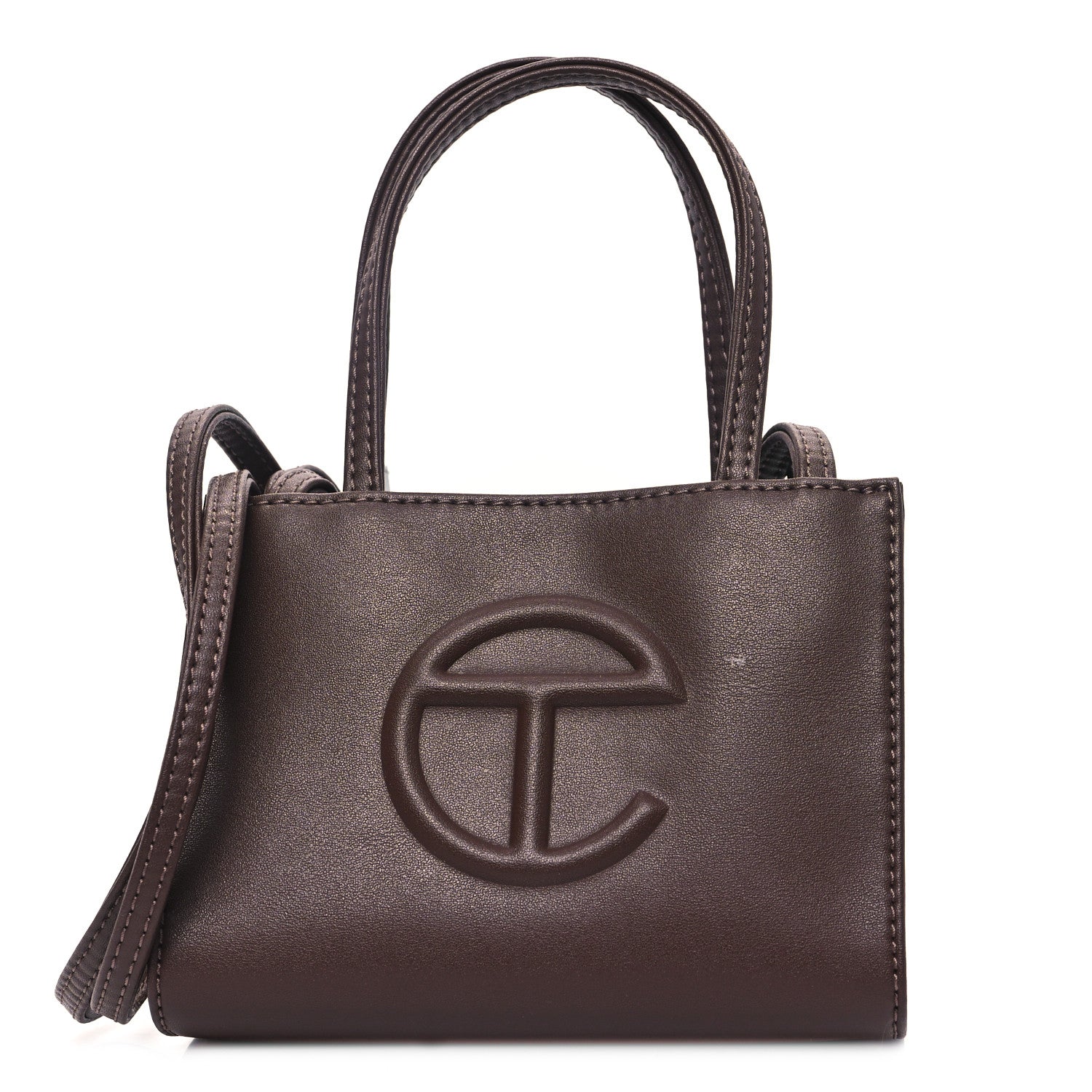 Telfar Vegan Leather Small Shopping Bag Chocolate 1 of 10