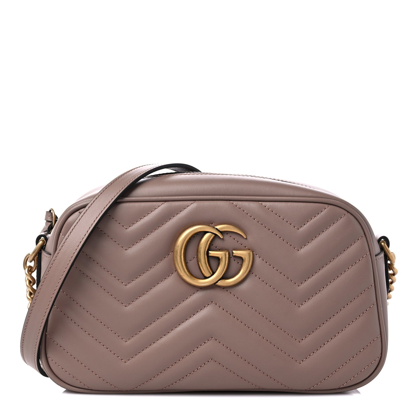 Calfskin Matelasse Small GG Marmont Chain Shoulder Bag Porcelain Rose