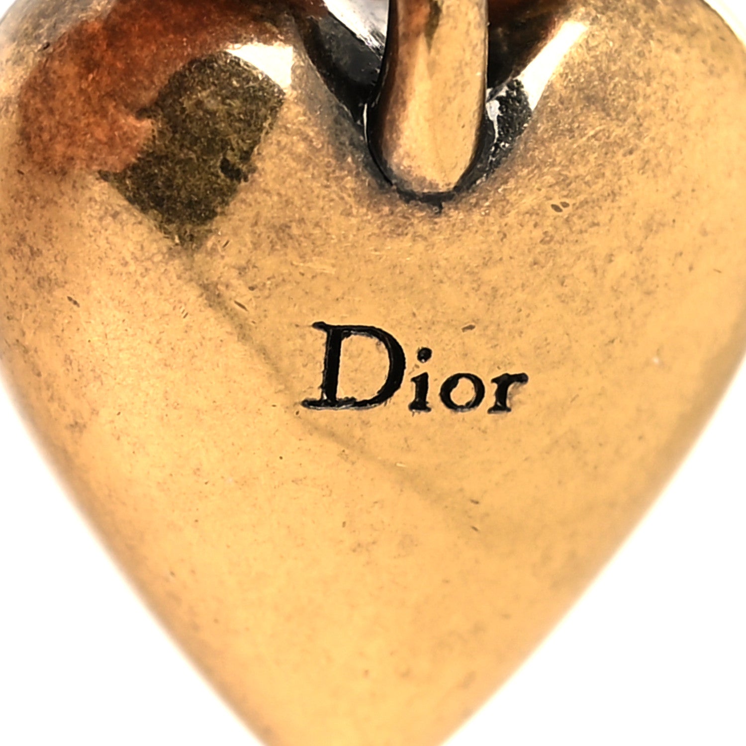 Christian Dior Heart Dioramour Earrings Gold Red 4 of 4