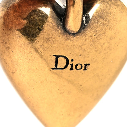Christian Dior Heart Dioramour Earrings Gold Red 4 of 4