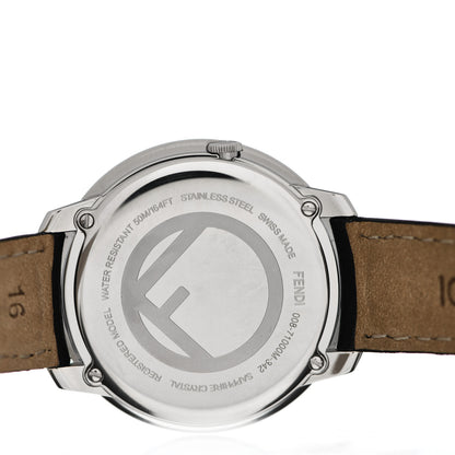 Fendi Stainless Steel Calfskin Diamond 36mm Fendi Run Away Quartz Watch Black 4 of 4