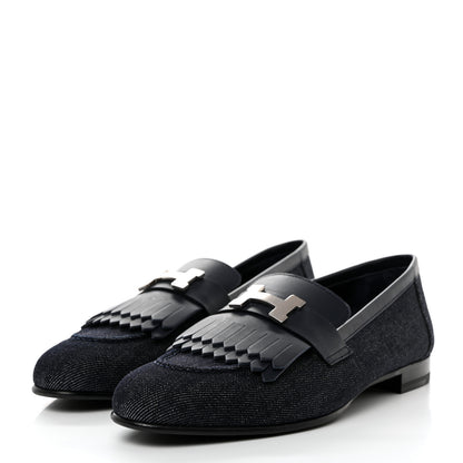 Hermes Denim Womens Royal Loafers 40 Bleu Brut Marine 3 of 8