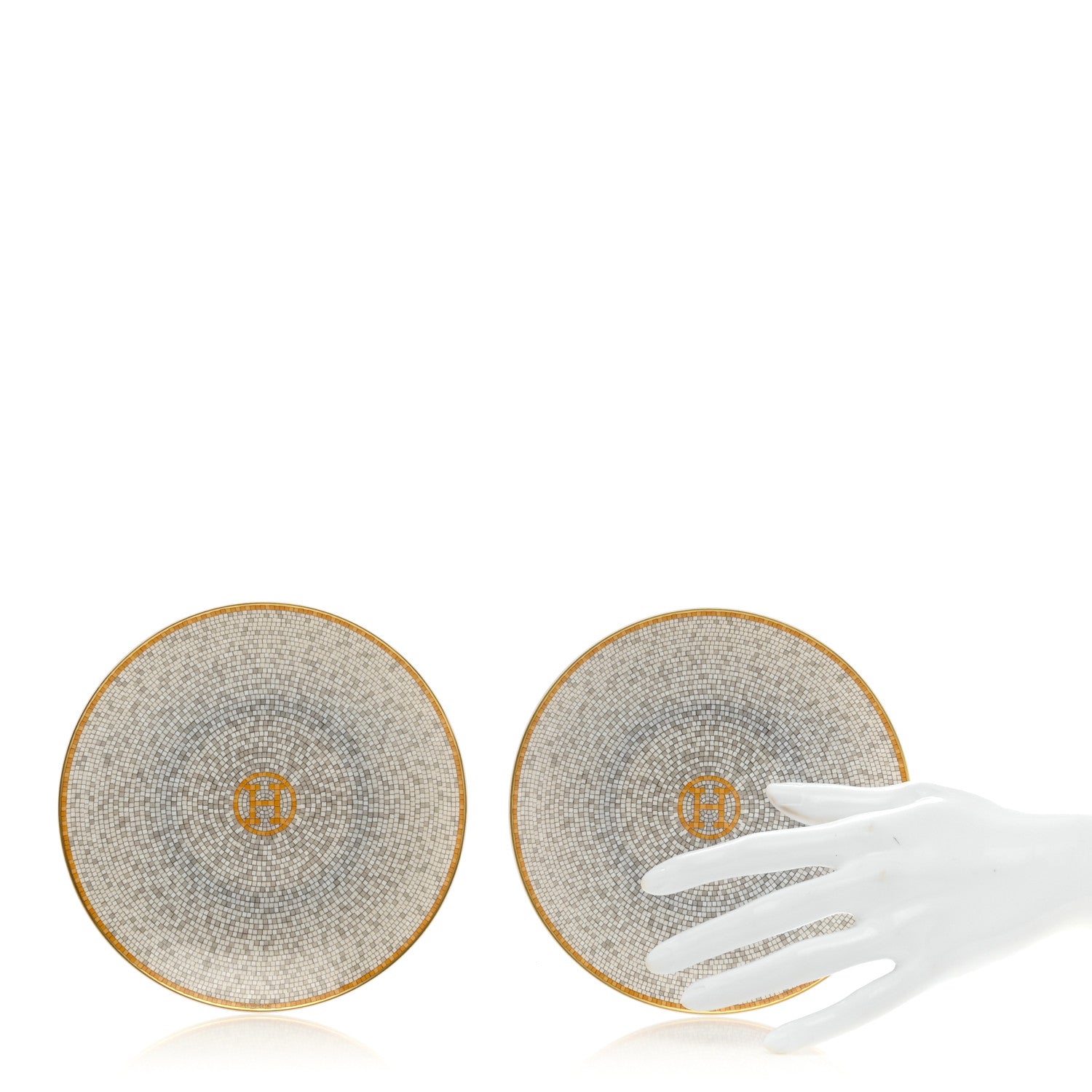 Hermes Porcelain Mosaique Au 24 Bread And Butter Plate Set of 2 2 of 7