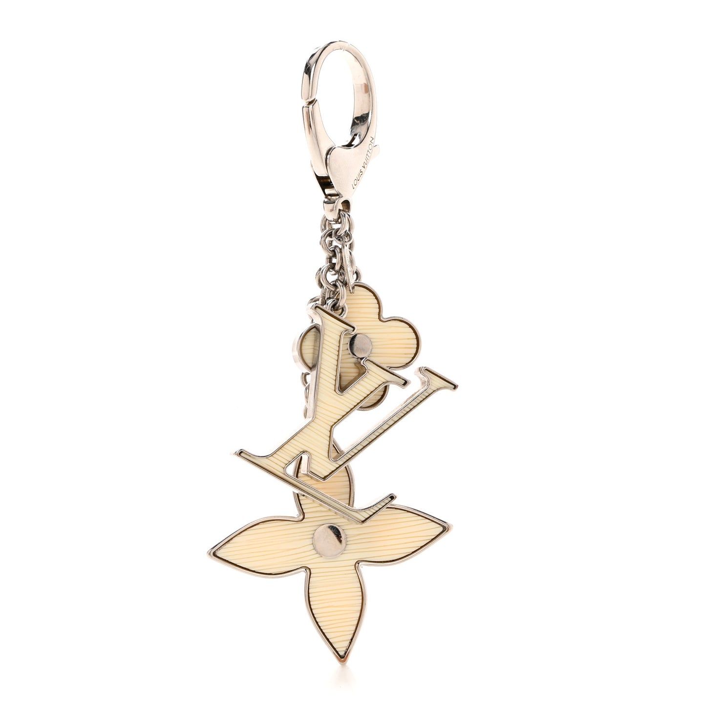 Fleur d Epi Bag Charm Key Holder Ivory