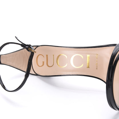 Gucci Patent Crystal Removable Bow Sandals 36.5 Black 7 of 8