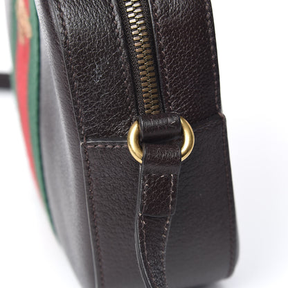Gucci Textured Calfskin Web Small Webby Bee Shoulder Bag Brown Coffee 13 of 13
