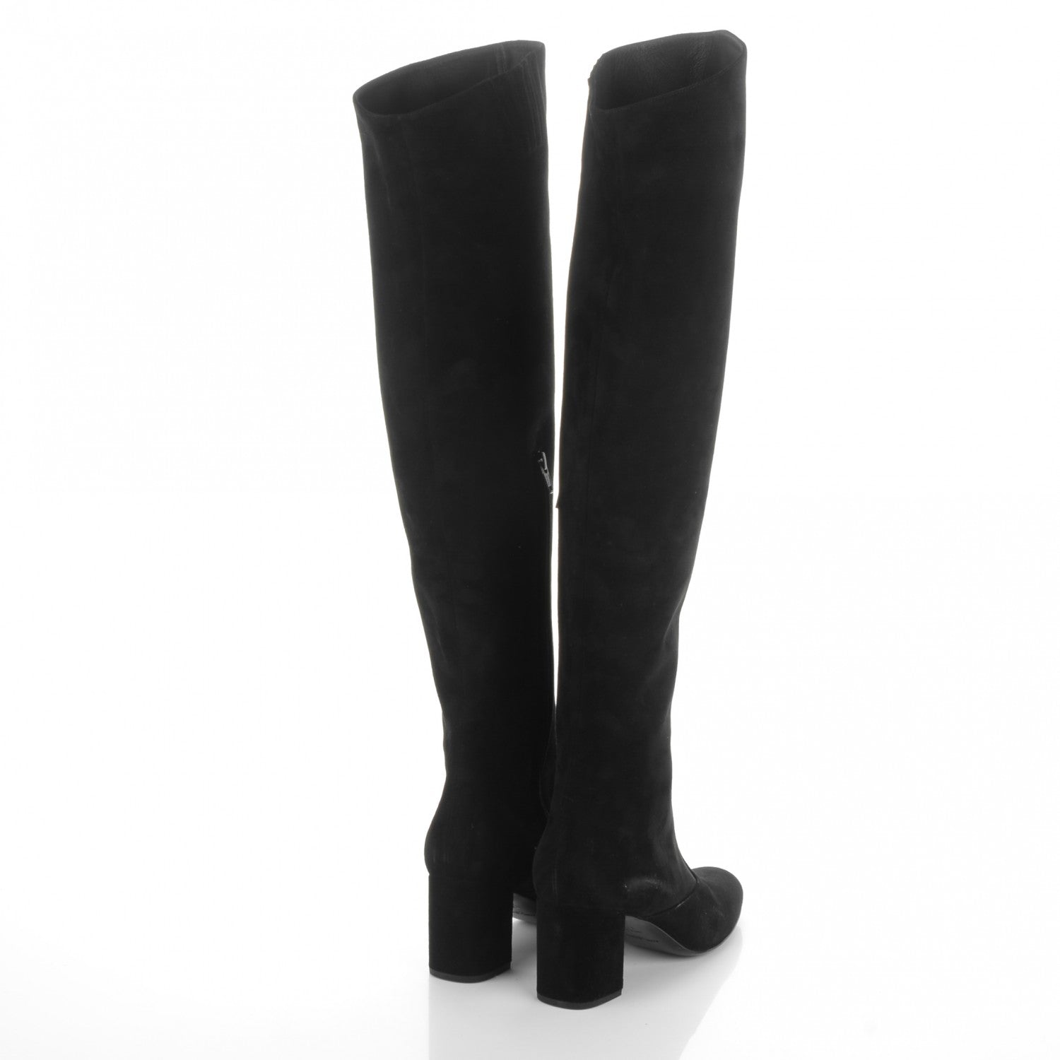 Saint Laurent Suede Babies Over The Knee Boots 37.5 Black 4 of 7