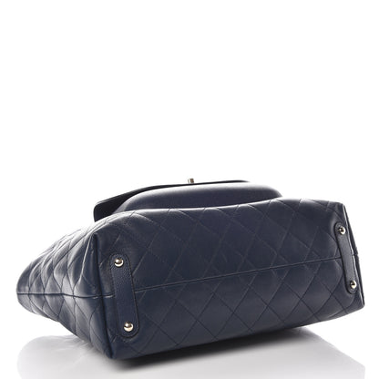 Chanel Calfskin Caviar Quilted Large Shopping Tote Blue 4 of 10