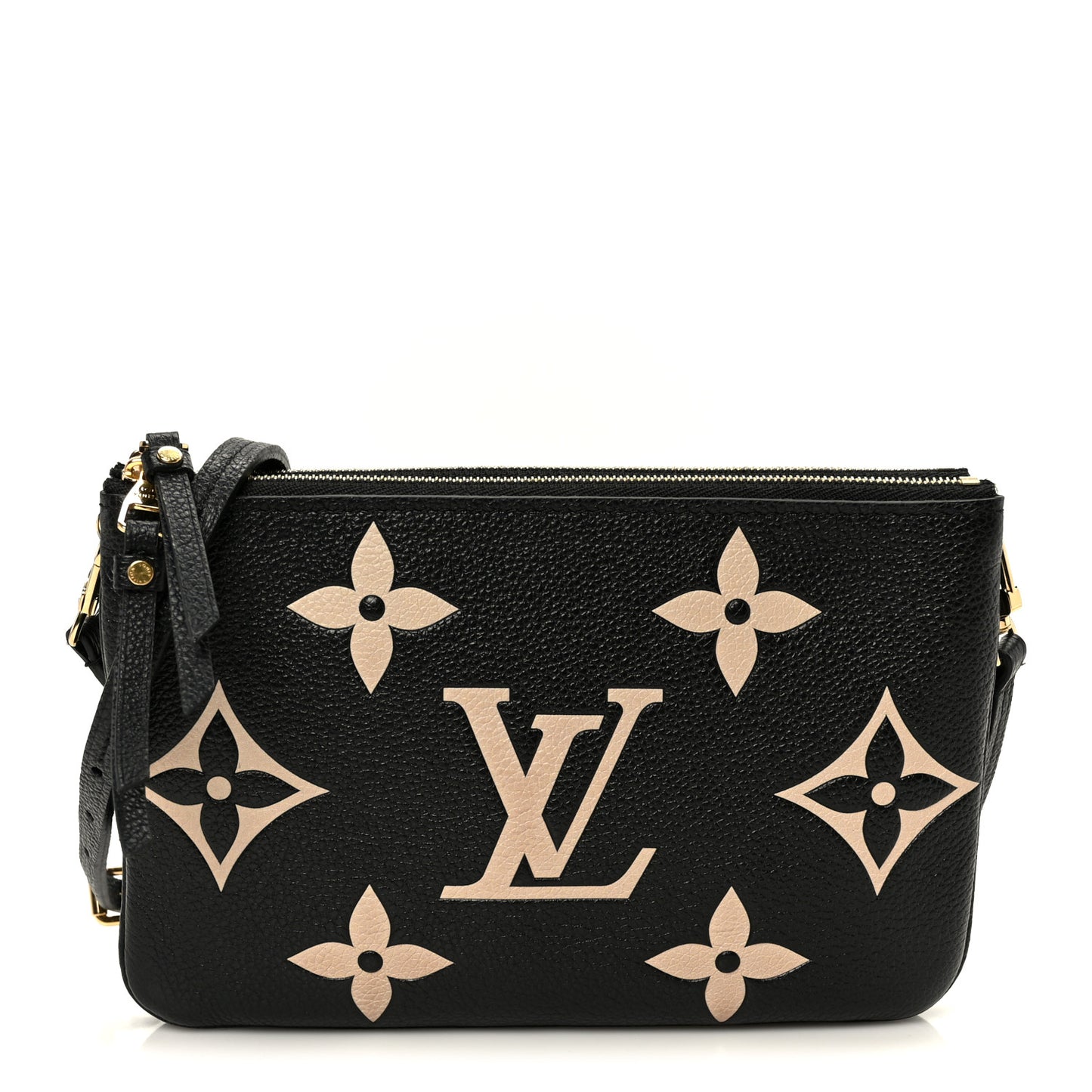 Empreinte Monogram Giant Double Zip Pochette Black Cream
