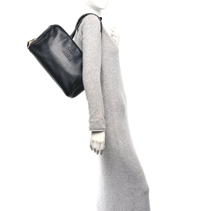 Miu Miu Soft Calf Softy Large Beau Top Handle Bag Black 2 of 9