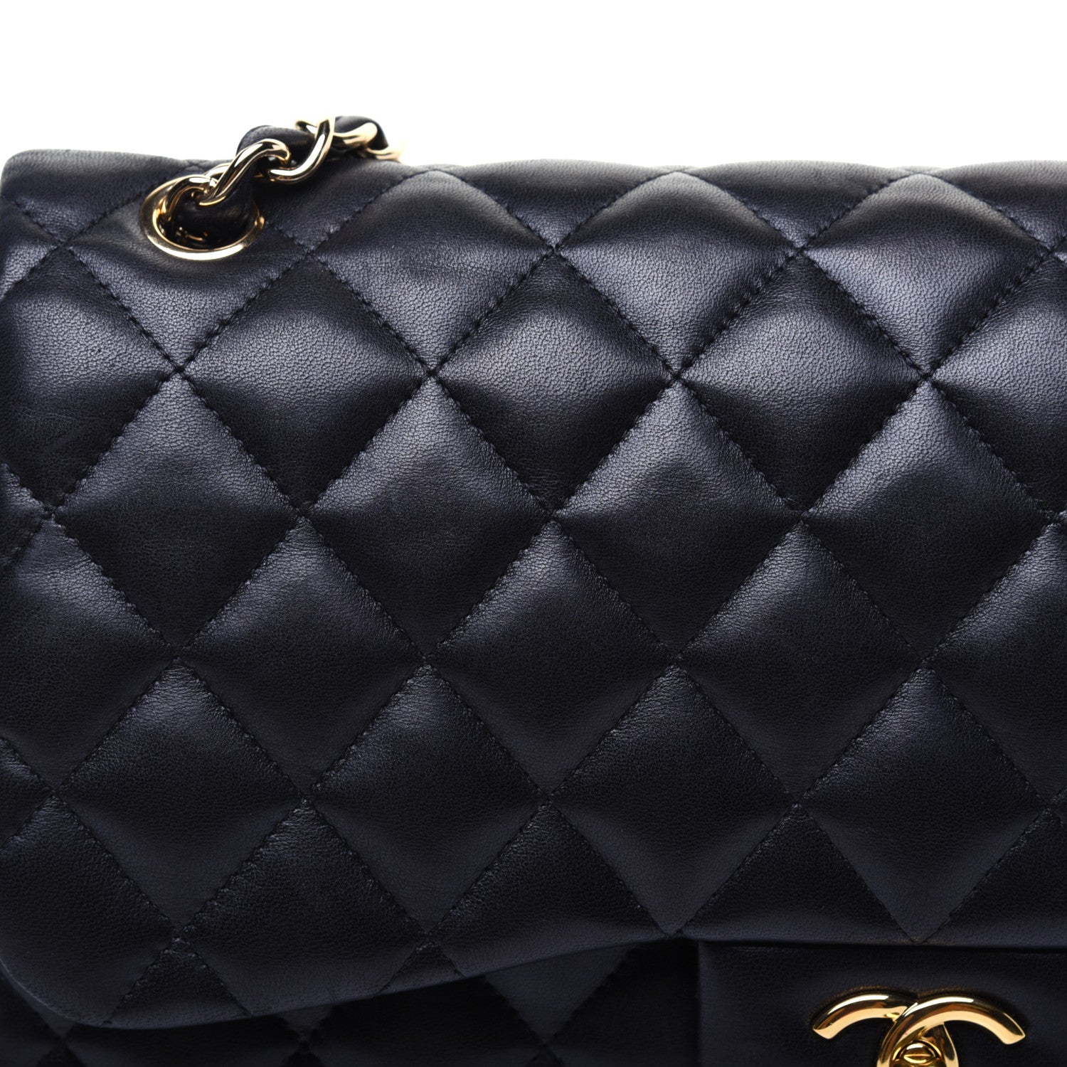 Chanel Lambskin Quilted Jumbo Double Flap Black 16 of 17