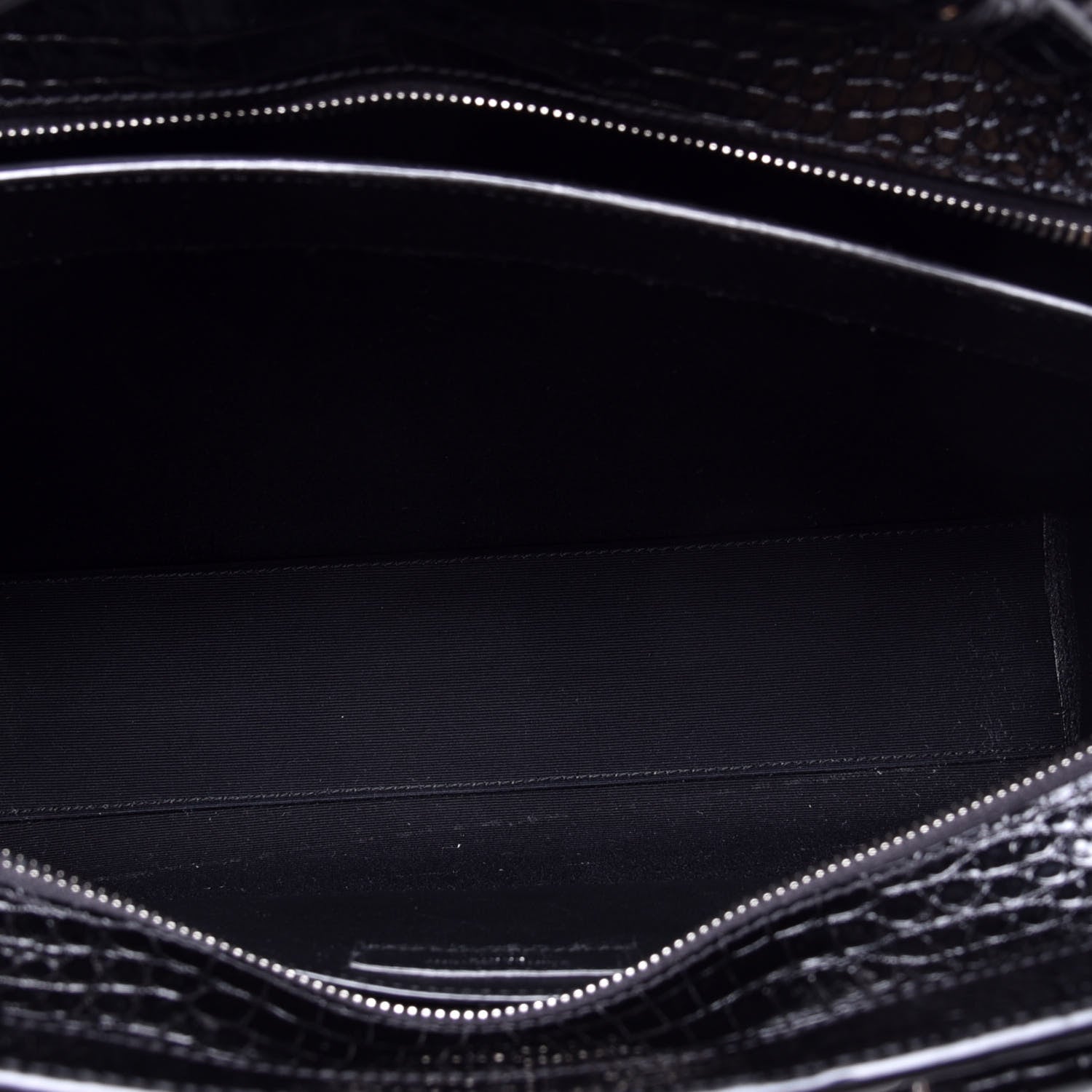 Saint Laurent Croc Calfskin Embossed Medium Uptown Tote Black 5 of 8