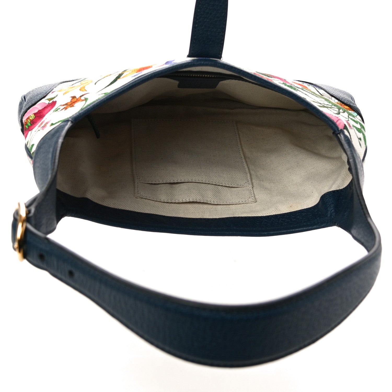 Gucci Canvas Flora Medium Jackie Hobo Blue Agata 5 of 11