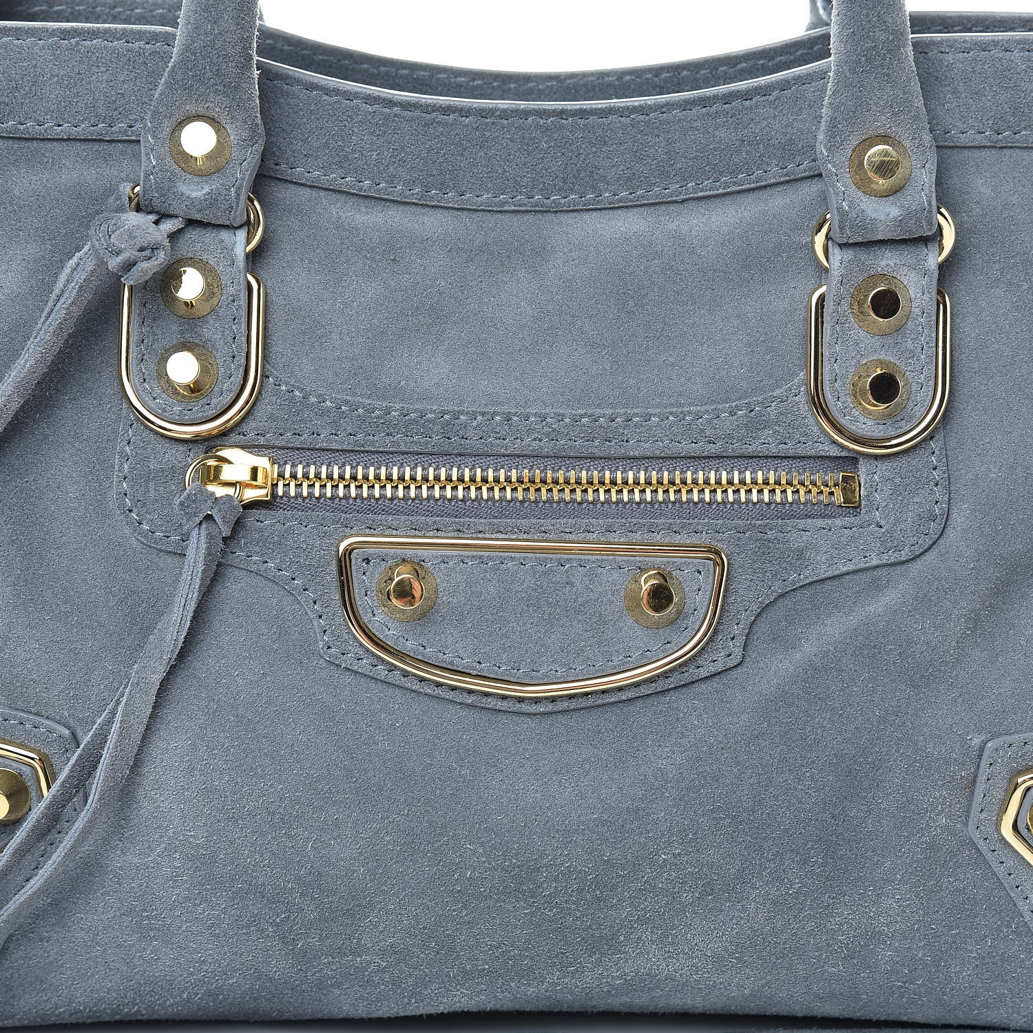 Balenciaga Baby Daim Suede Gold Metallic Edge Hardware City Gris Plomb 8 of 12