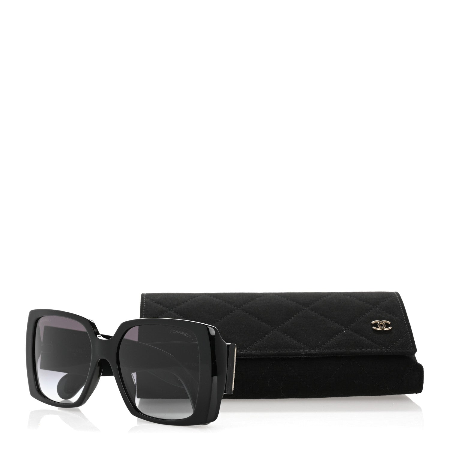 Chanel Acetate Rectangle Sunglasses 71551A Black 8 of 8