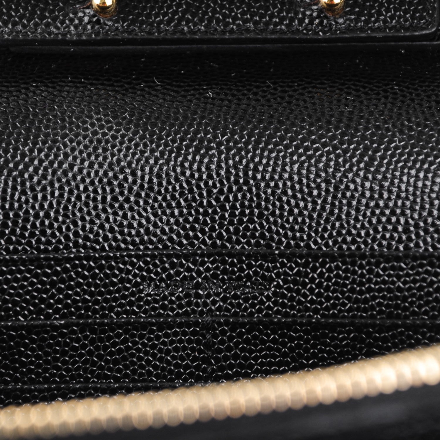 Saint Laurent Grain De Poudre Matelasse Chevron Monogram Chain Wallet Black 6 of 7