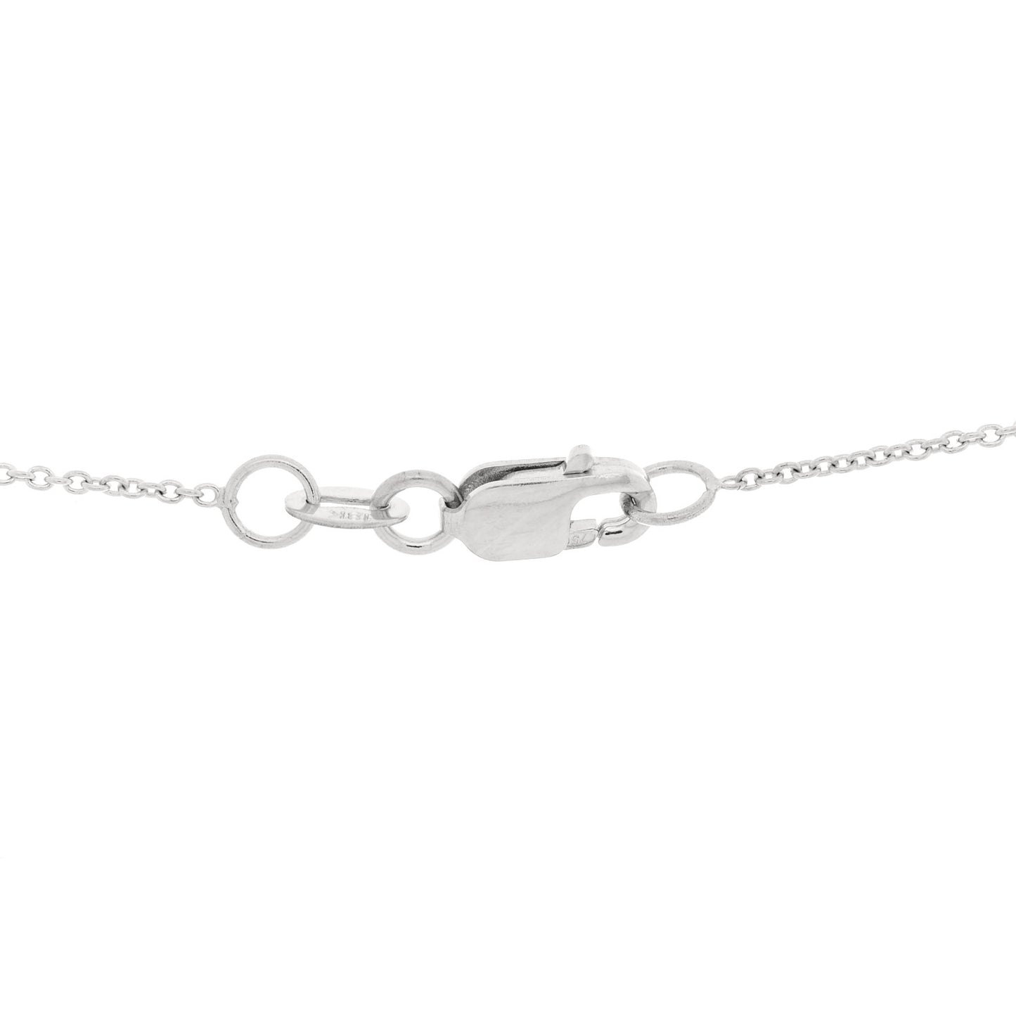 18K White Gold Diamond Teddy Bear Pendant Necklace