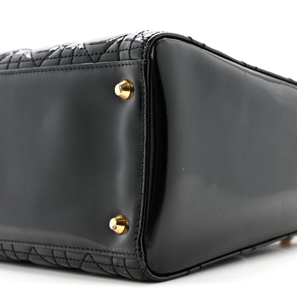 Christian Dior Patent Cannage Medium Lady Dior Black 10 of 15