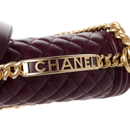 Chanel Caviar Quilted Medium Top Handle Boy Flap Burgundy 8 of 12