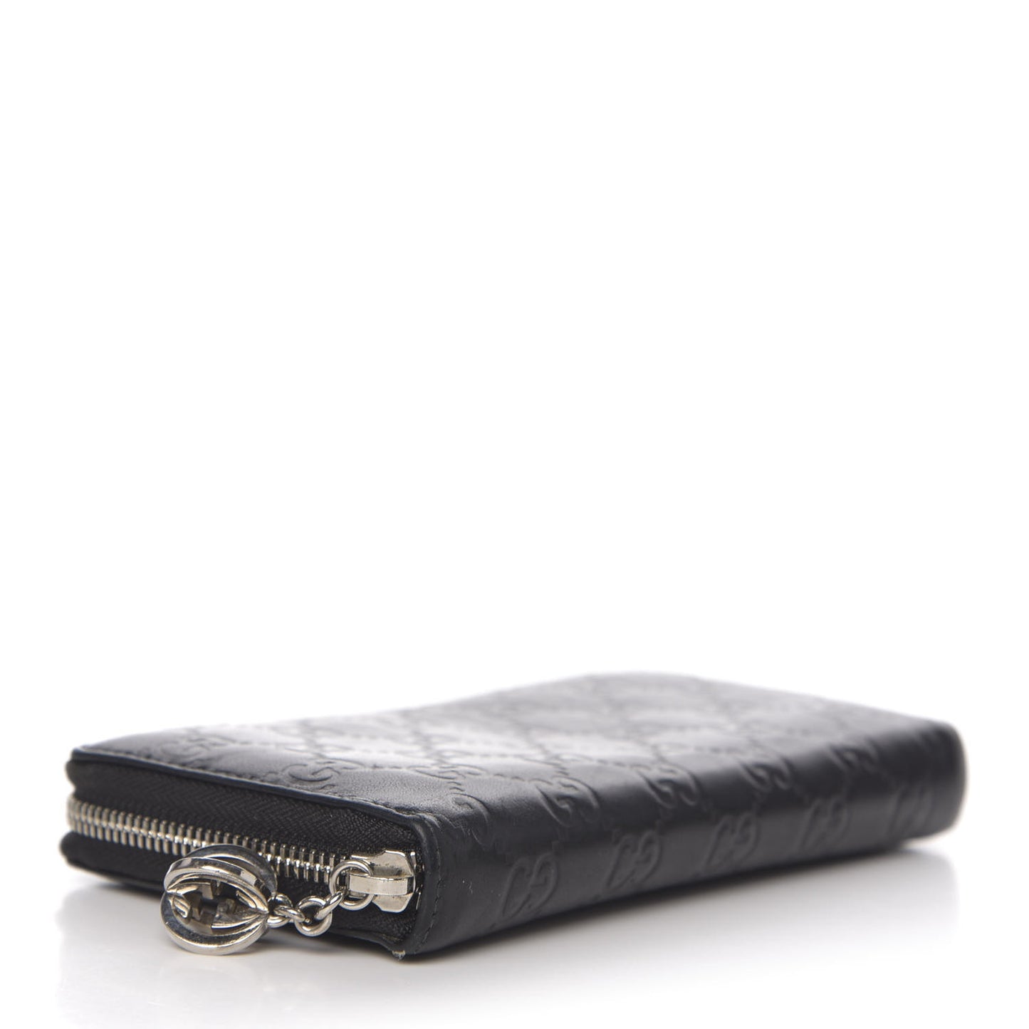 Guccissima Large Twins Zip Around Wallet Black