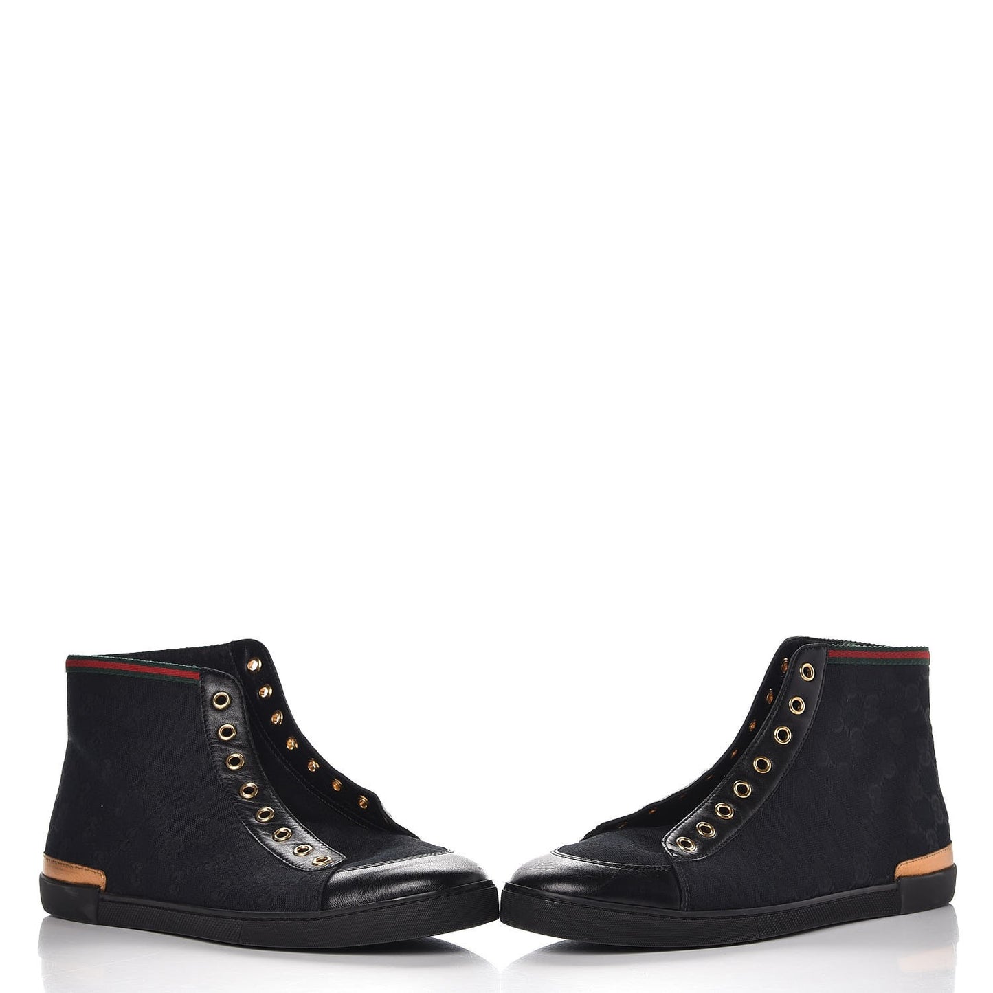 GG Monogram Barcelona Web High Top Sneakers 39 Black