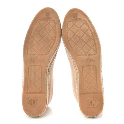 Chanel Lambskin CC Espadrilles 39 Beige Black 5 of 12