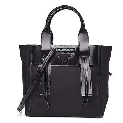Prada Tessuto Nylon Spazzolato Small Ouverture Top Handle Bag Black 1 of 10