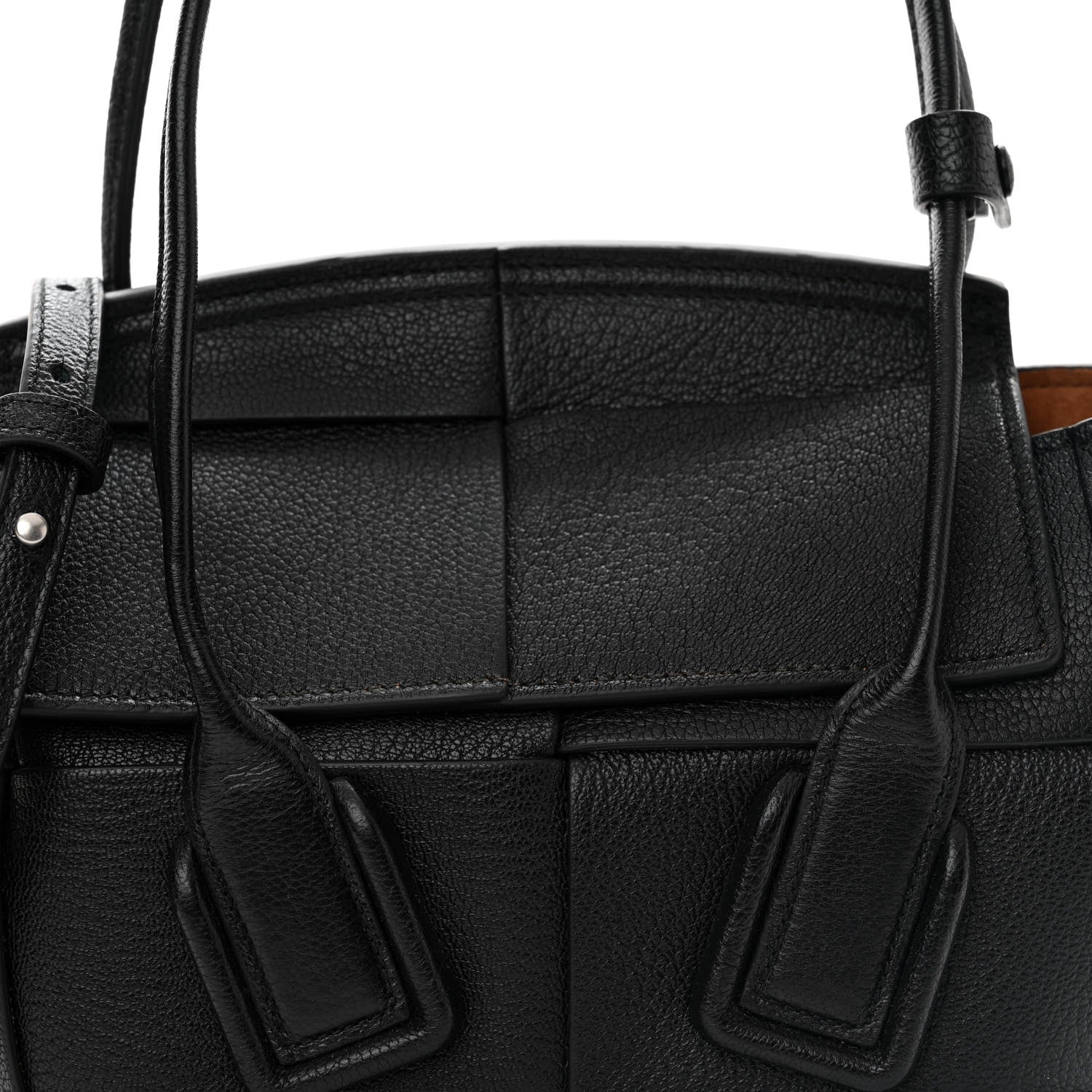 Bottega Veneta Grained Calfskin Mini Maxi Intrecciato Arco 33 Black 8 of 11