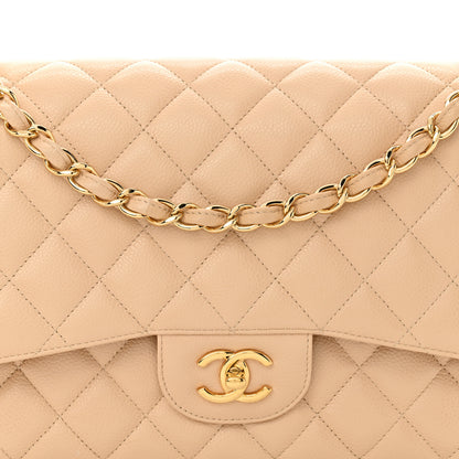 Chanel Caviar Quilted Jumbo Double Flap Beige Clair 8 of 11