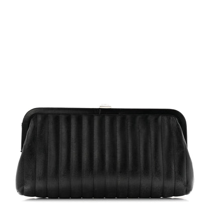 Chanel Lambskin Vertical Quilted Mademoiselle Clutch Black 1 of 9