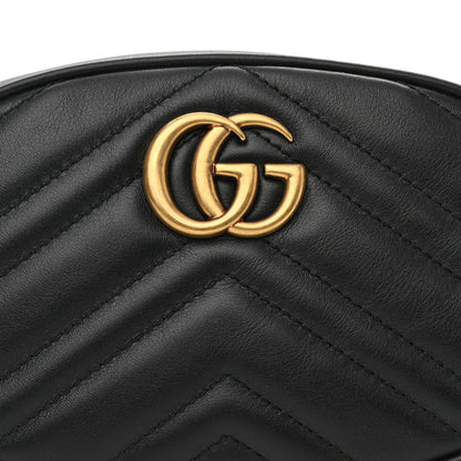 Gucci Calfskin Matelasse GG Marmont Belt Bag 85 34 Black 8 of 10
